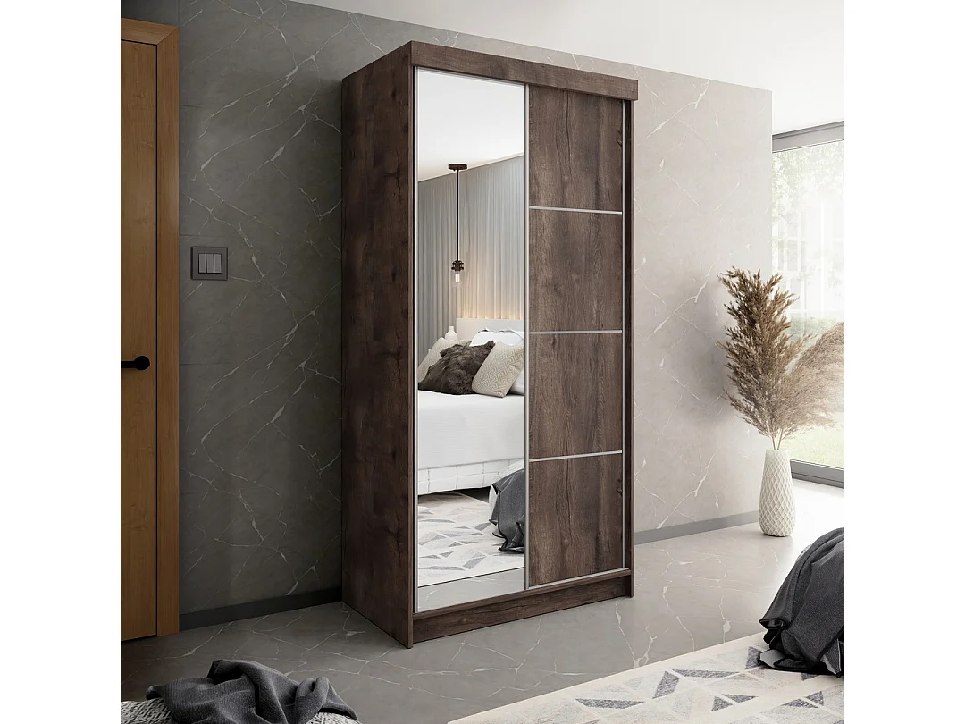 Schuifdeurkast TOP PLUS B-23 150 donker essen