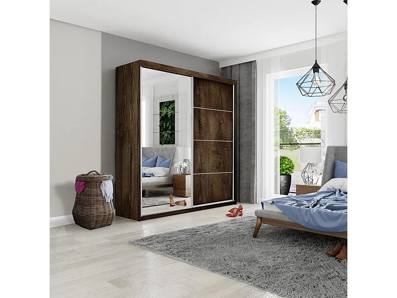 Armoire coulissante TOP PLUS B-23 150 frêne foncé