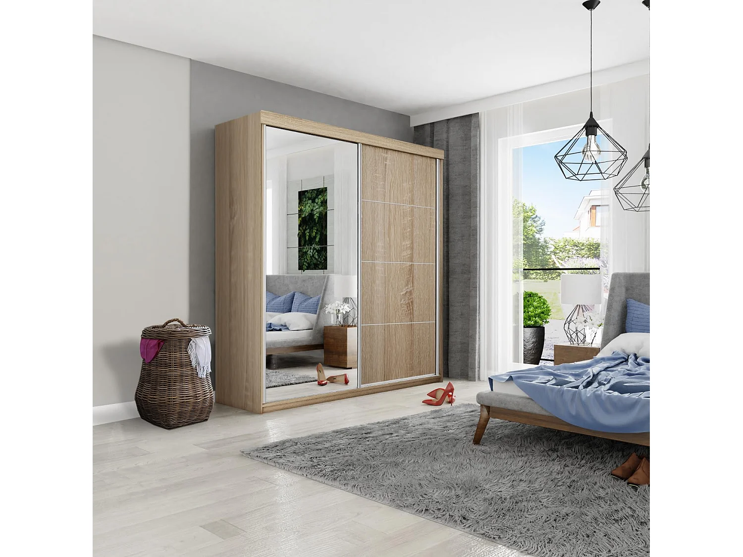 Armoire coulissante TOP PLUS B-23 150 chêne sonoma