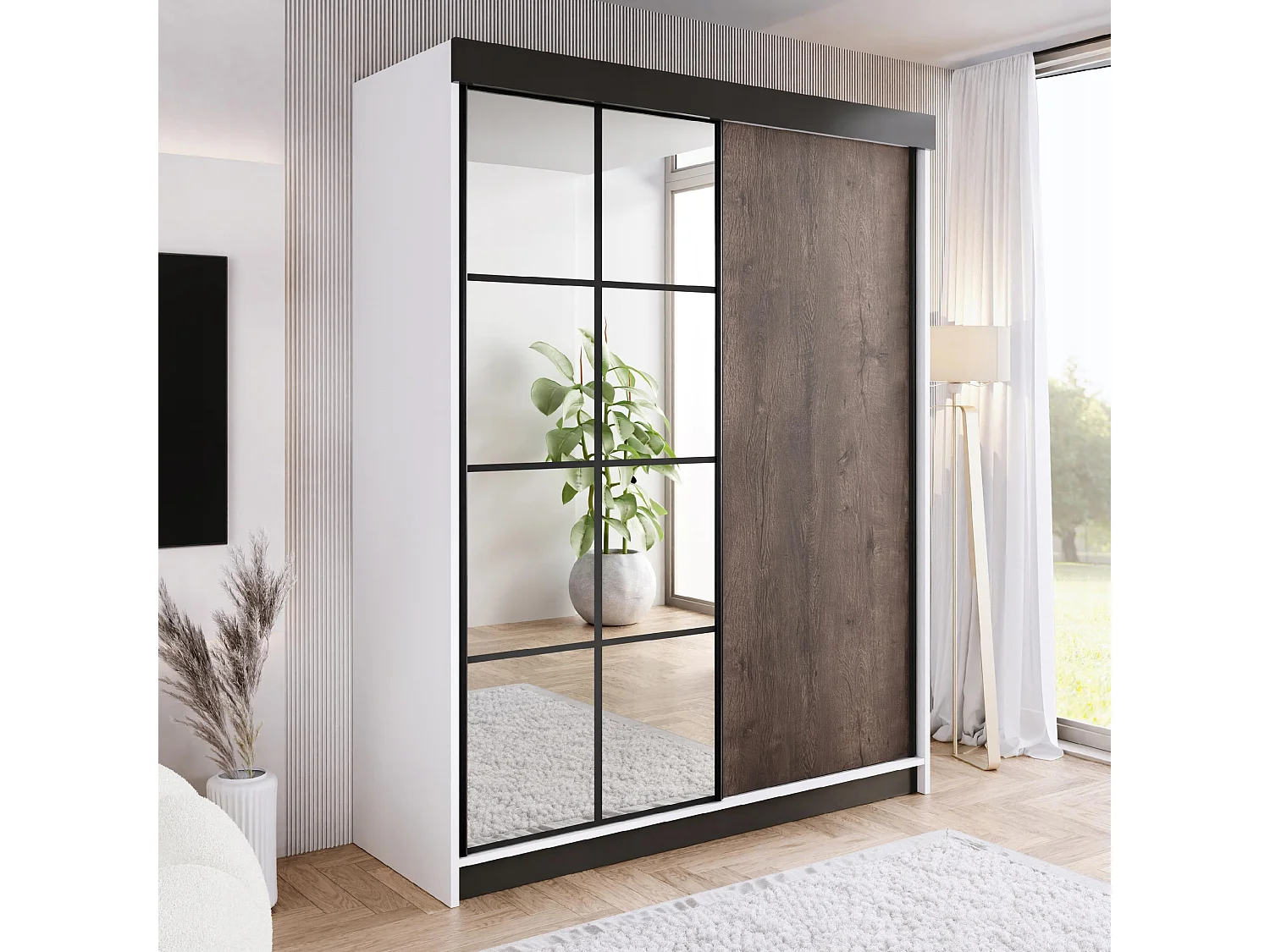 Szafa przesuwna ARI 1 – 200x200x62 cm – biały