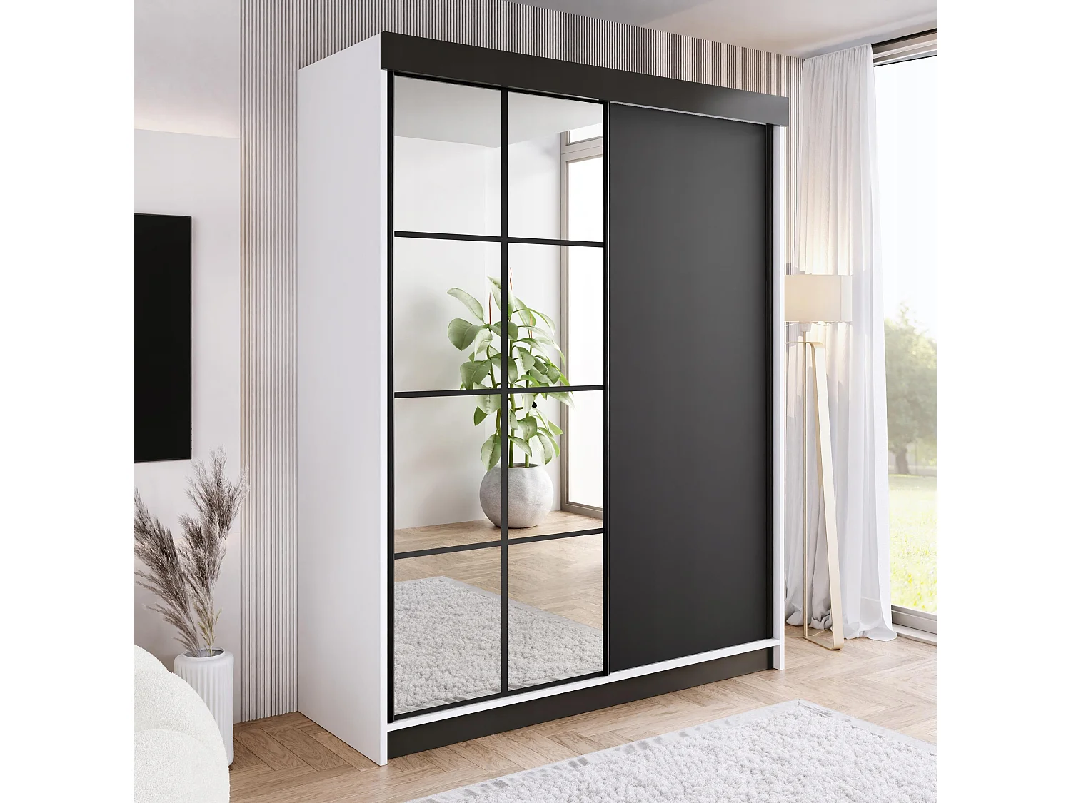 Szafa przesuwna ARI 1 – 200x200x62 cm – biały