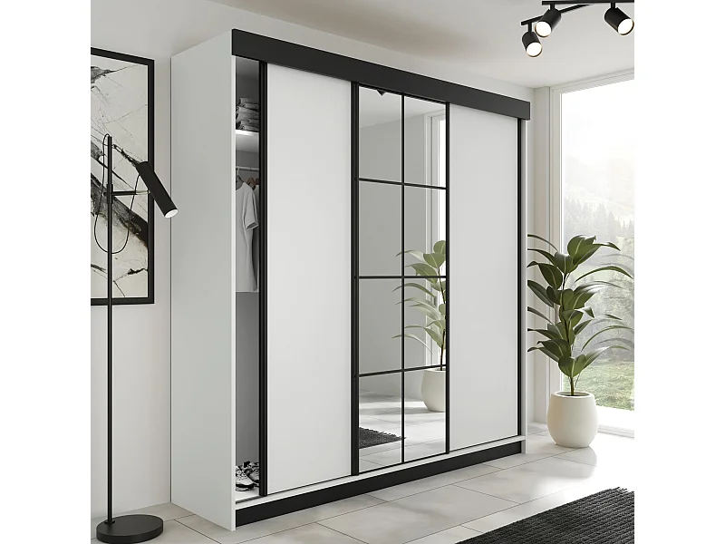 Armoire coulissante LAMARO 200 blanche