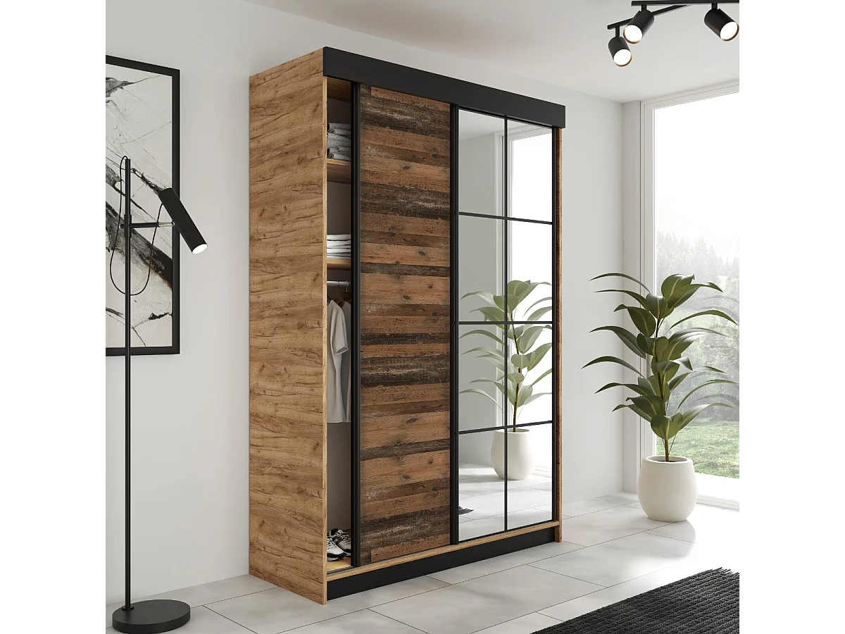Schuifdeurkast LAMARO 167 eiken Craft/Old Style