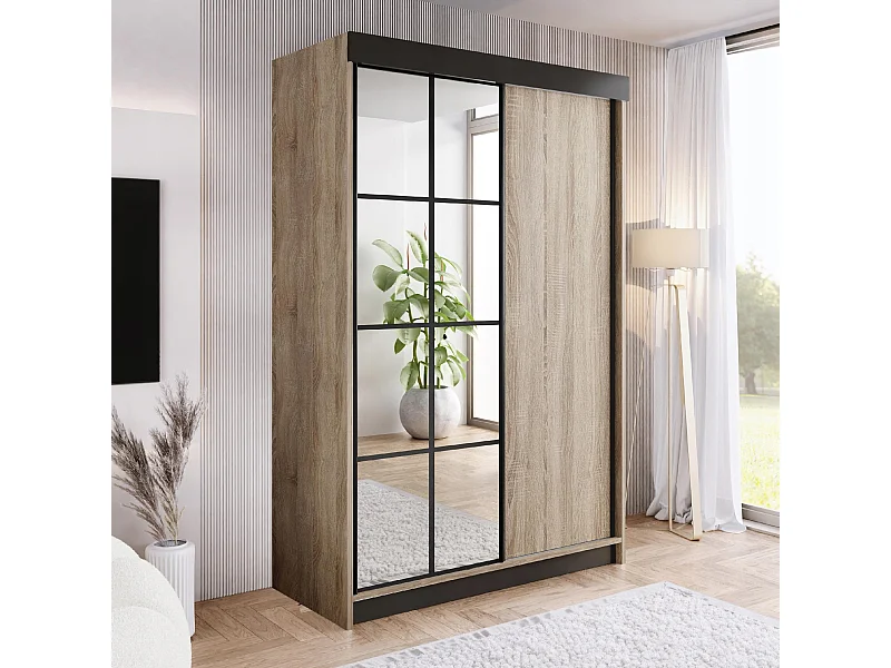 Armoire coulissante avec miroir BARI 1 chêne sonoma 150