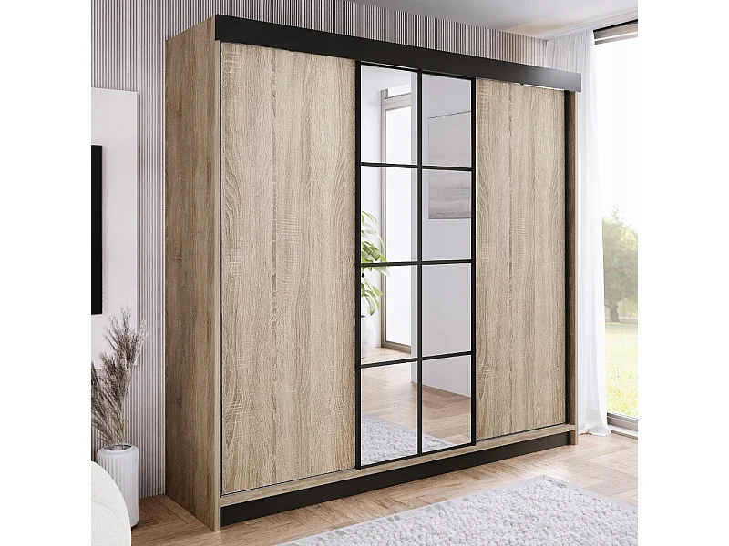 Armoire coulissante avec miroir BARI 1 chêne sonoma 250