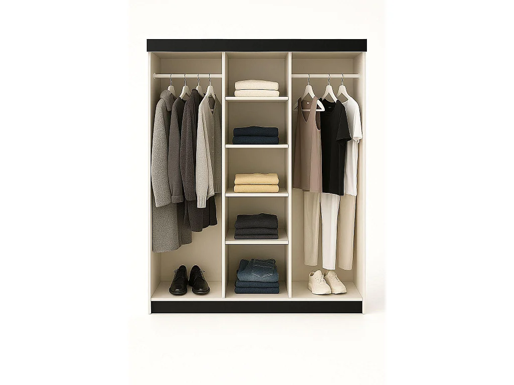 Armoire coulissante LAMARO 200 noire