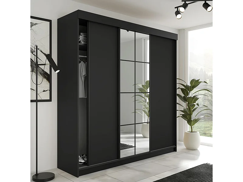 Armoire coulissante LAMARO 200 noire