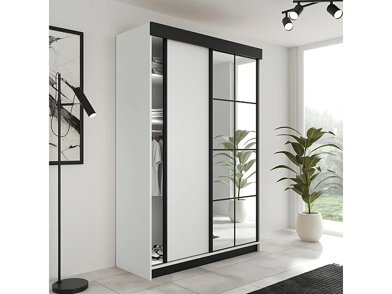 Armoire coulissante LAMARO 138 blanche