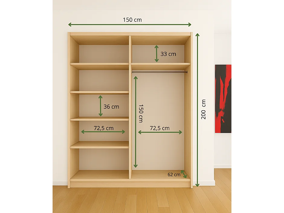 Armoire coulissante TOP B-23 150 chêne sonoma
