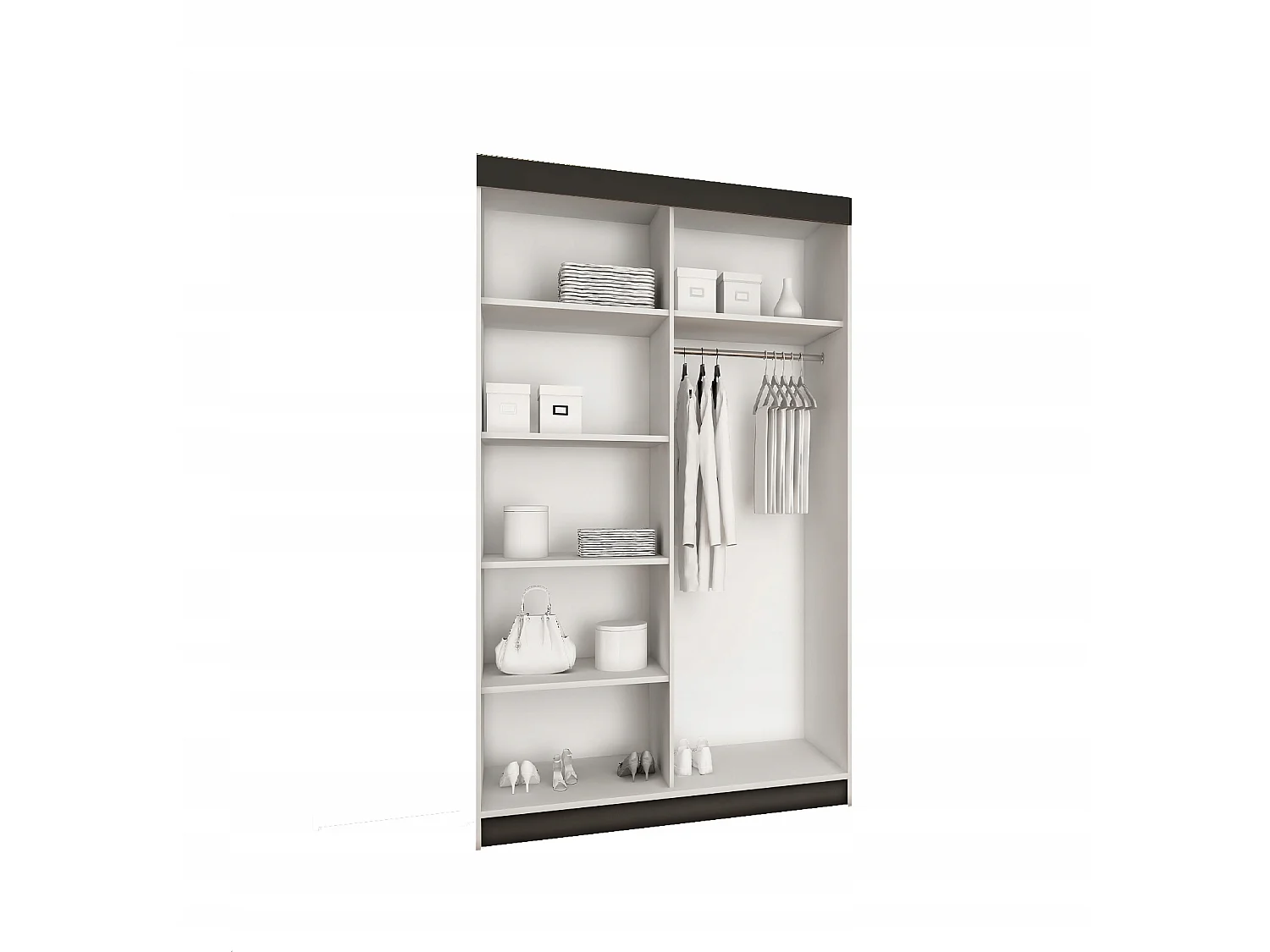 Armoire coulissante avec miroir BARI 1 blanche 150