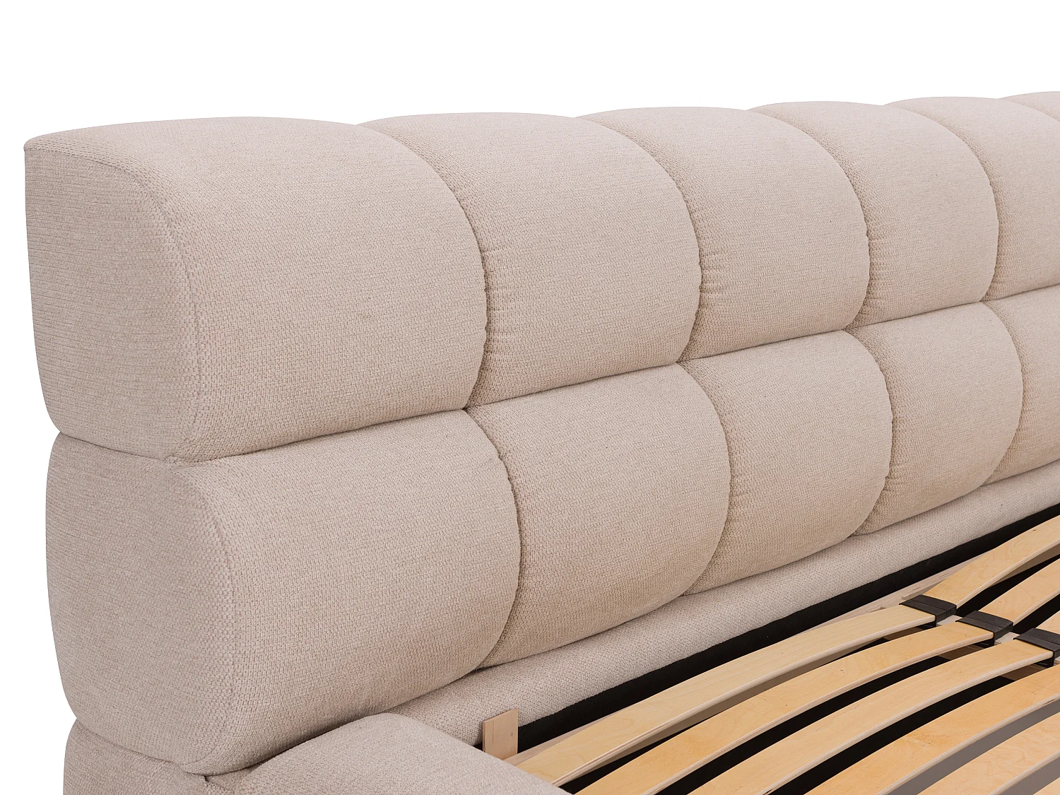Letto con contenitore 160 x 200 cm Tessuto Beige - FORVIK