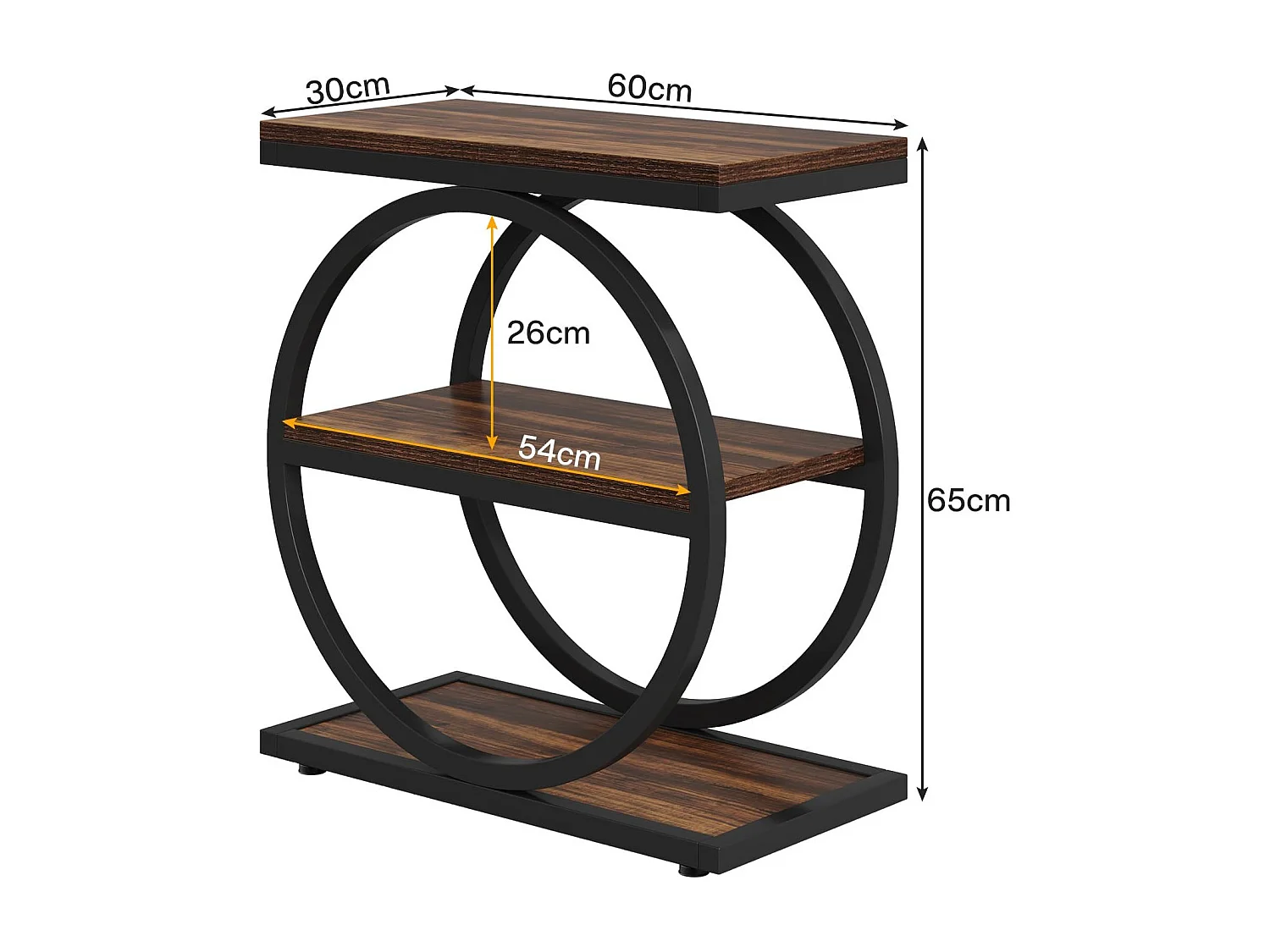 Table d'appoint étroite à 3 Niveaux, Table Basse en Bois, Avec étagère, Peut être utilisé comme canapé de salon à proximité