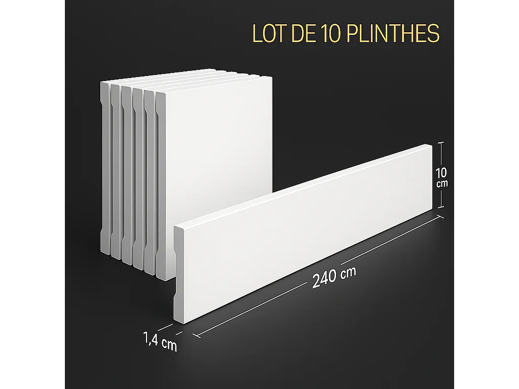 Plinthe peignable polymère Protocole Home 240 cm x 10 cm ép. 14 mm