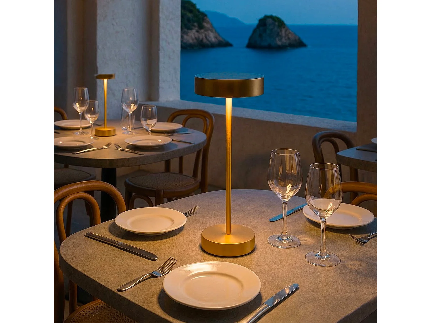 Lampe de table sans fil aluminium SANDY Or H33 cm