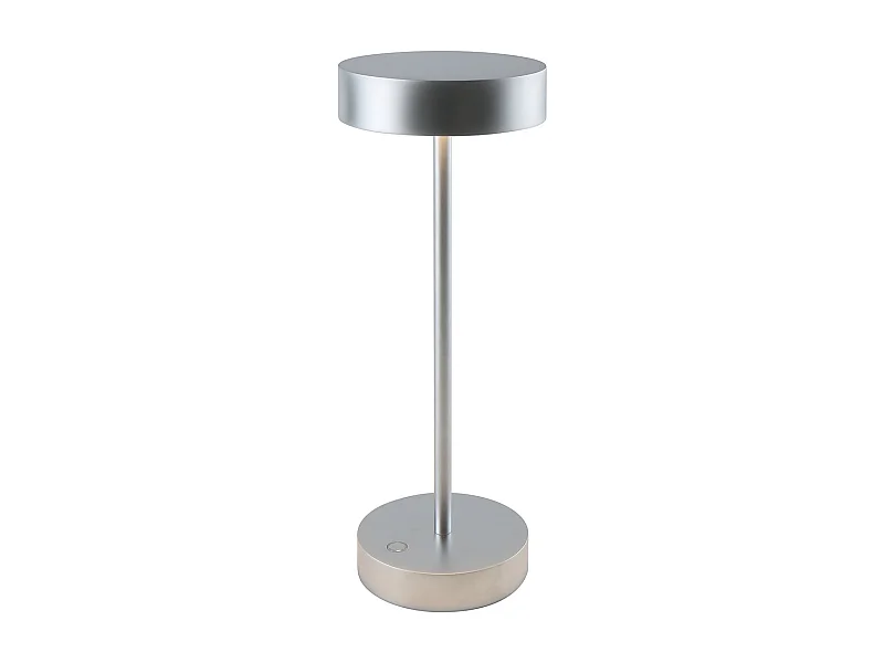 Lampe de table sans fil aluminium SANDY Chrome H33 cm