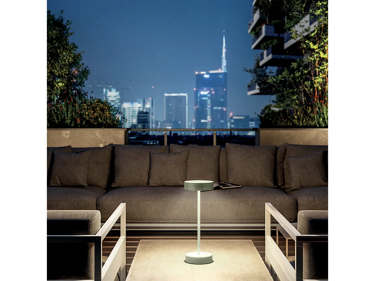 Lampe de table sans fil aluminium SANDY Vert H33 cm