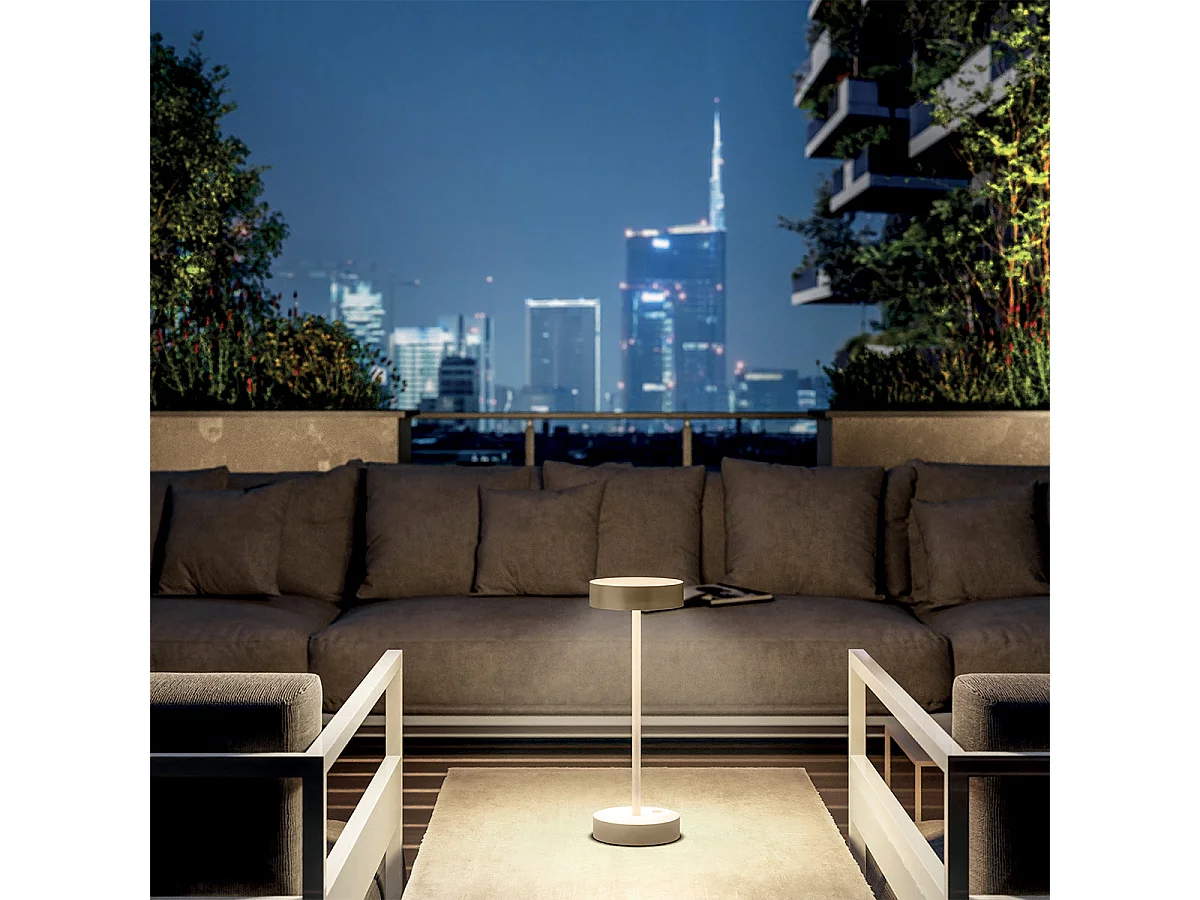 Lampe de table sans fil aluminium SANDY Sable H33 cm