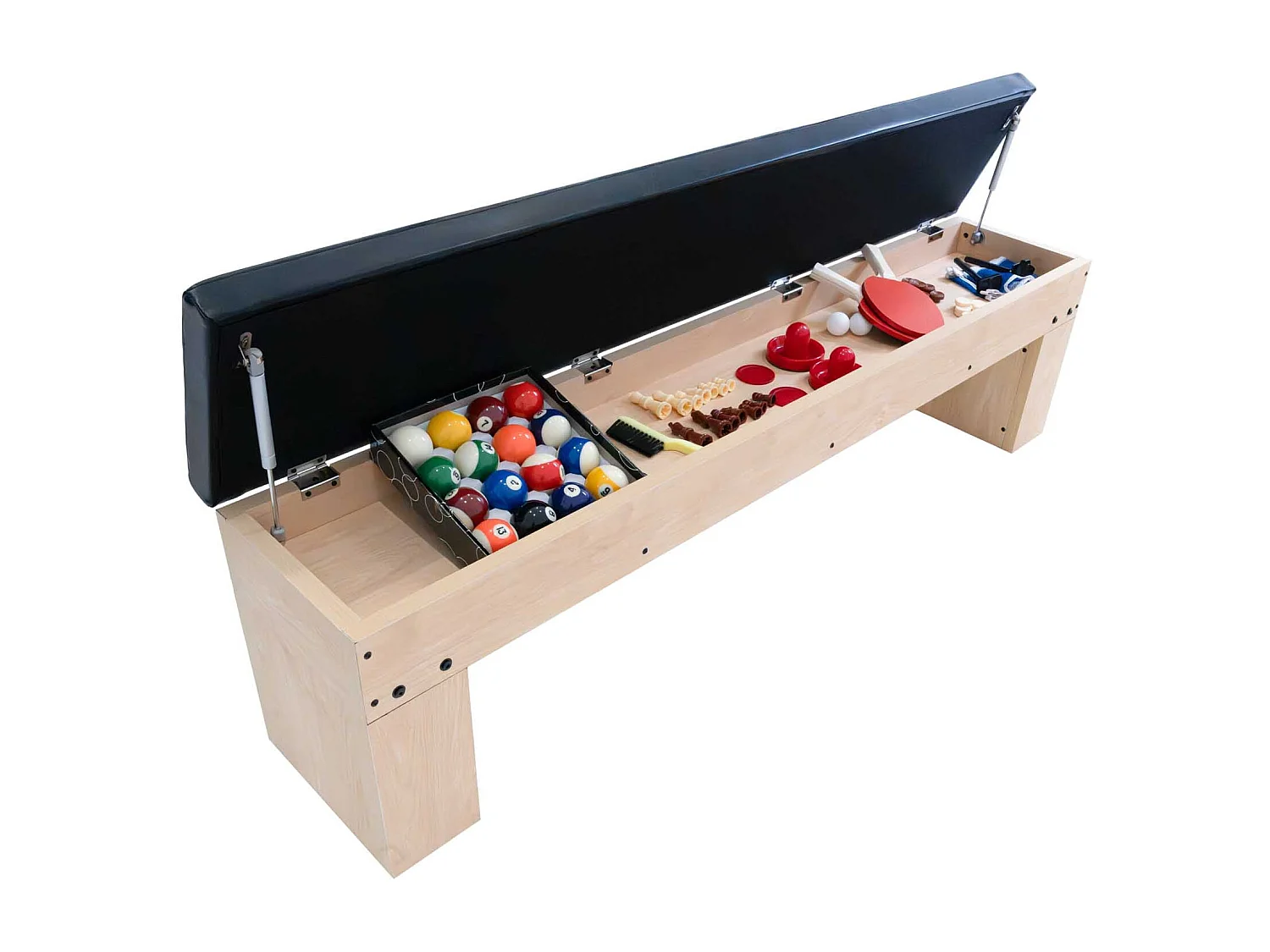 Mesa Multijuego 7 en 1 Billar Ping Pong Air Hockey Ajedrez con Accesorios