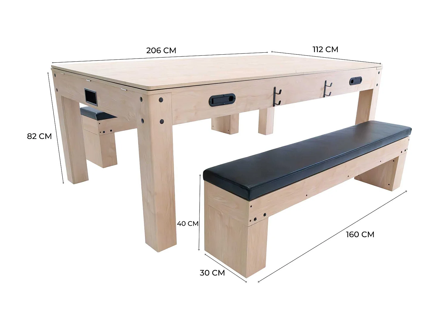 Mesa Multijuego 7 en 1 Billar Ping Pong Air Hockey Ajedrez con Accesorios