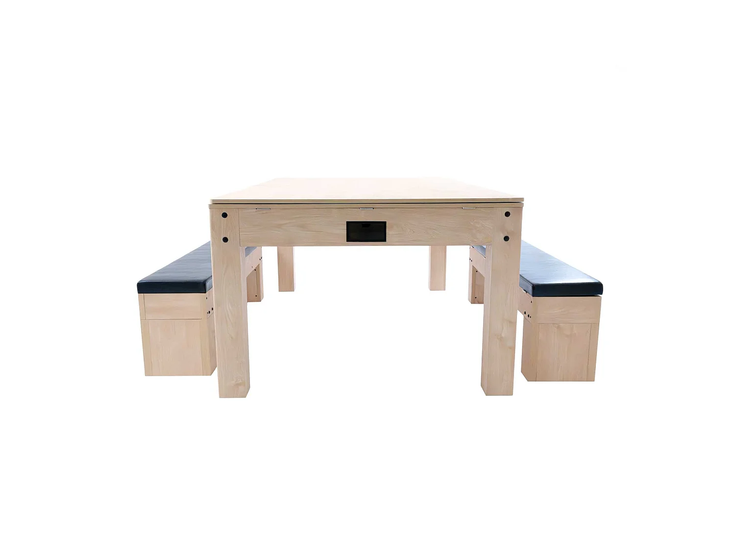 7-In-1 Games Table & Storage Benches x 2 - Oak