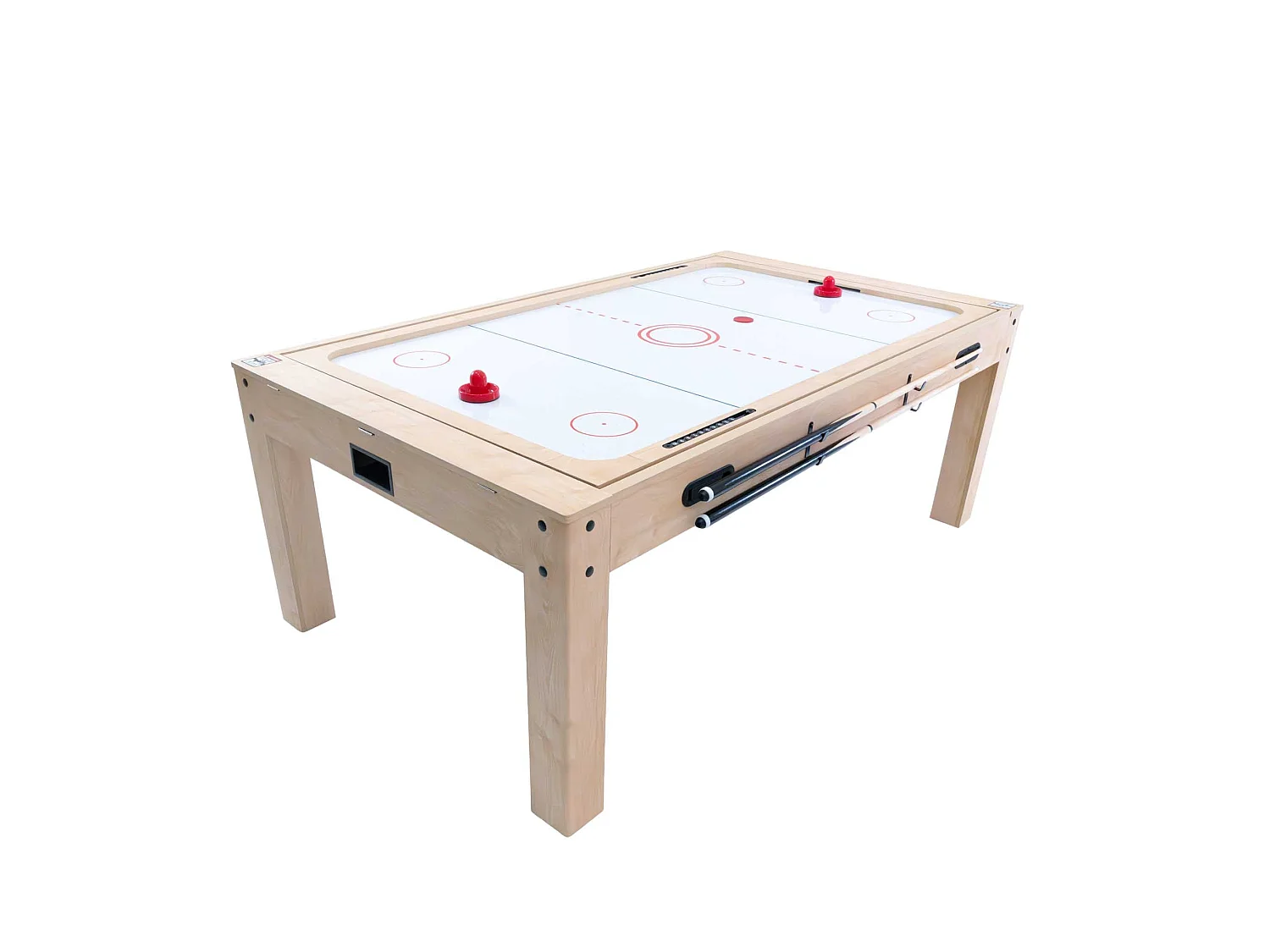 Mesa Multijogos 7 em 1 com Banco Efeito Carvalho Bilhar Pingue-Pongue Air Hockey