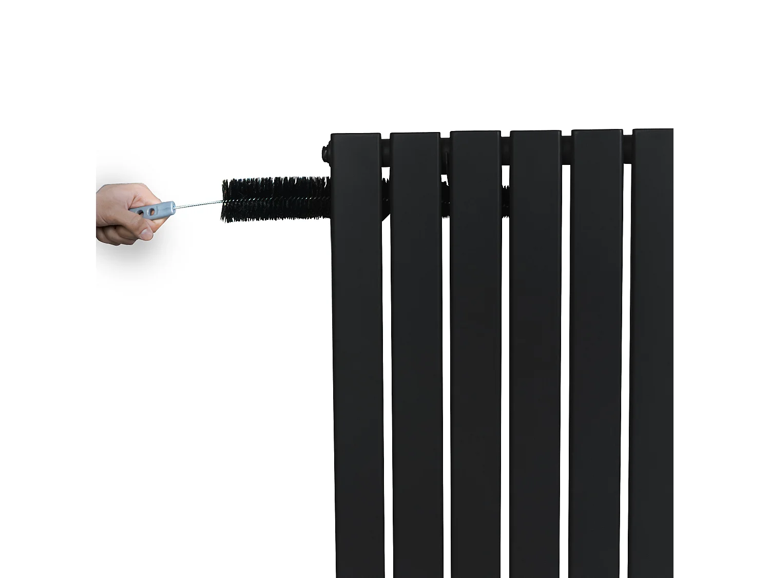 Horizontale Design Radiator Vlakke Panelen - 1 kolom - zwart - 600 x 910mm