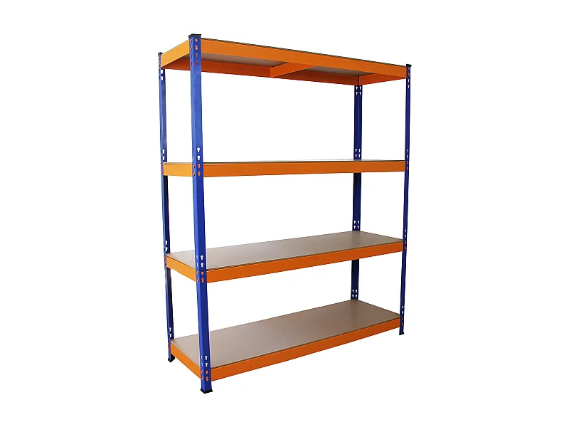Scaffale S-Rax In Acciaio Senza Bulloni Blu e Arancione 150cm