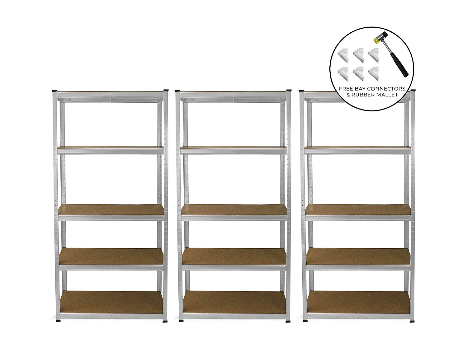 Scaffale da Garage Galvanizzato ad Incastro E-Rax - 90cm x 40cm - 3 Pezzi