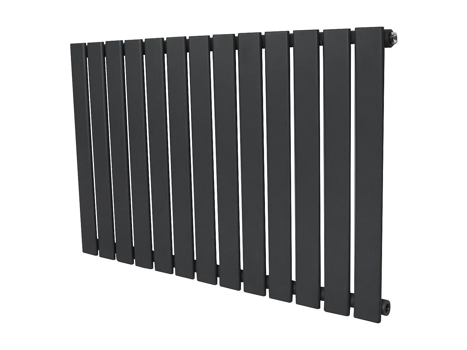 Horizontale Design Radiator Vlakke Panelen - 1 kolom - antraciet grijs - 600 x 910mm