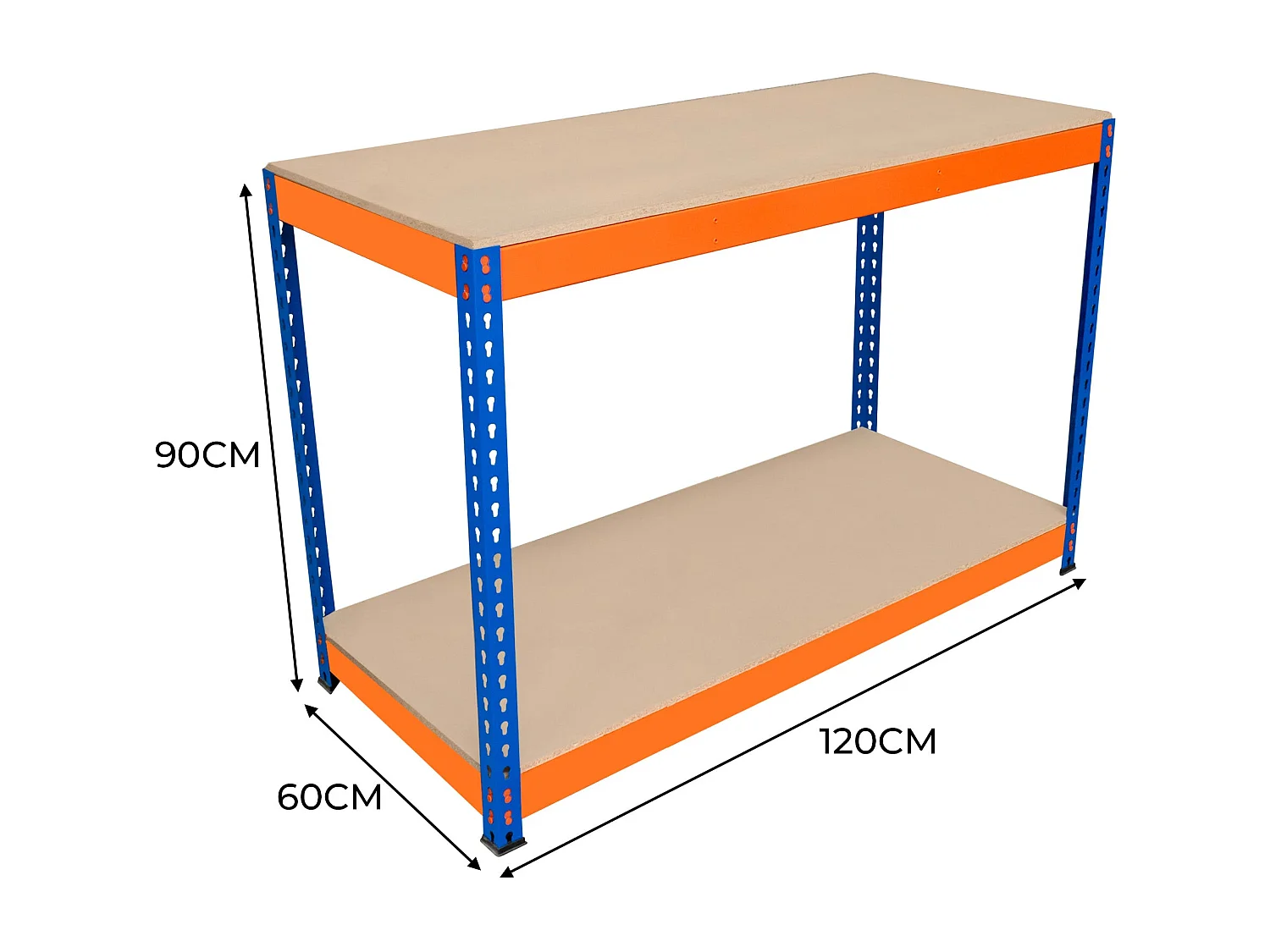 S-Rax 2-stufige Werkbank- 120cm x 60cm x 90cm
