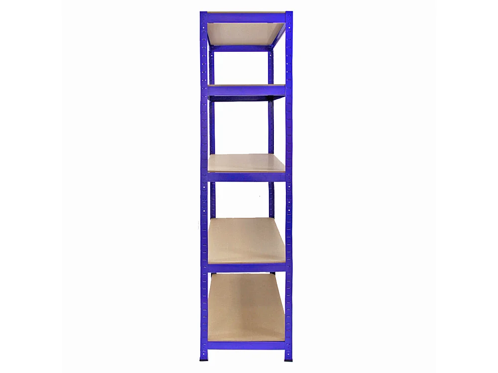 5 Rayonnages T-Rax Acier Sans Boulons Bleus 90cm x 45cm x 180cm Capacité 4200KG
