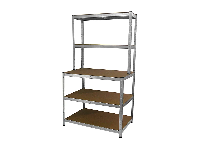 Banco da Lavoro con Scaffale Grigio