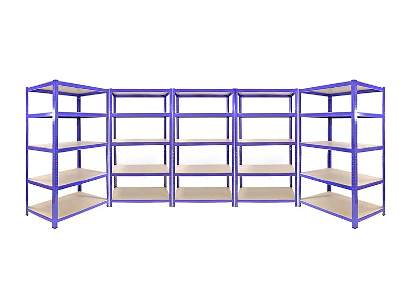 Scaffale da Garage ad Incastro Q-Rax - Blu - 3 Scaffali da 90cm e 2 Scaffali da 120cm