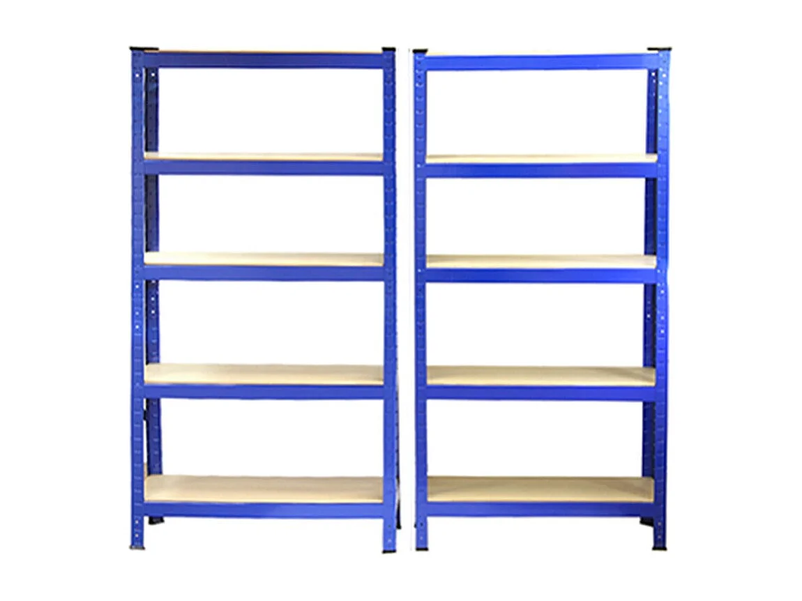 2 Scaffali T-Rax In Acciaio Senza Bulloni Blu 75cm