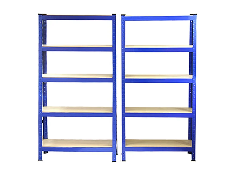 2 Scaffali T-Rax In Acciaio Senza Bulloni Blu 75cm