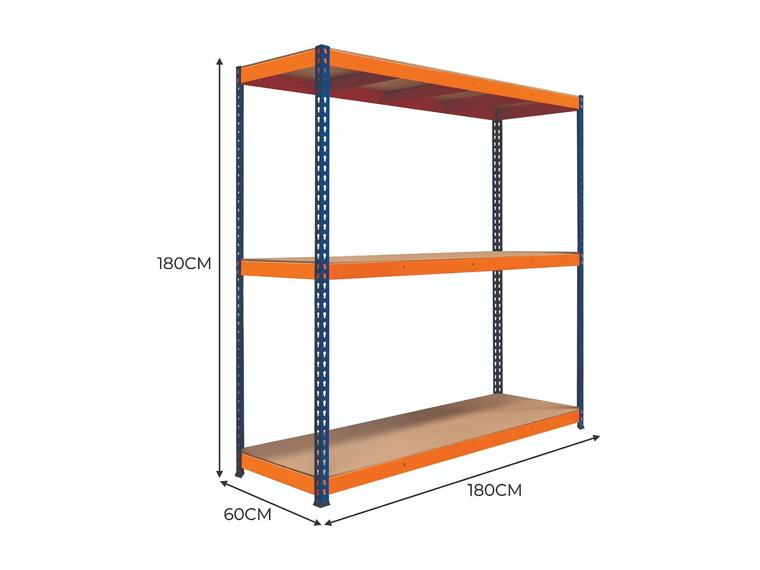 Scaffalatura a 3 Ripiani - S-Rax - 180 cm x 180 cm x 60 cm