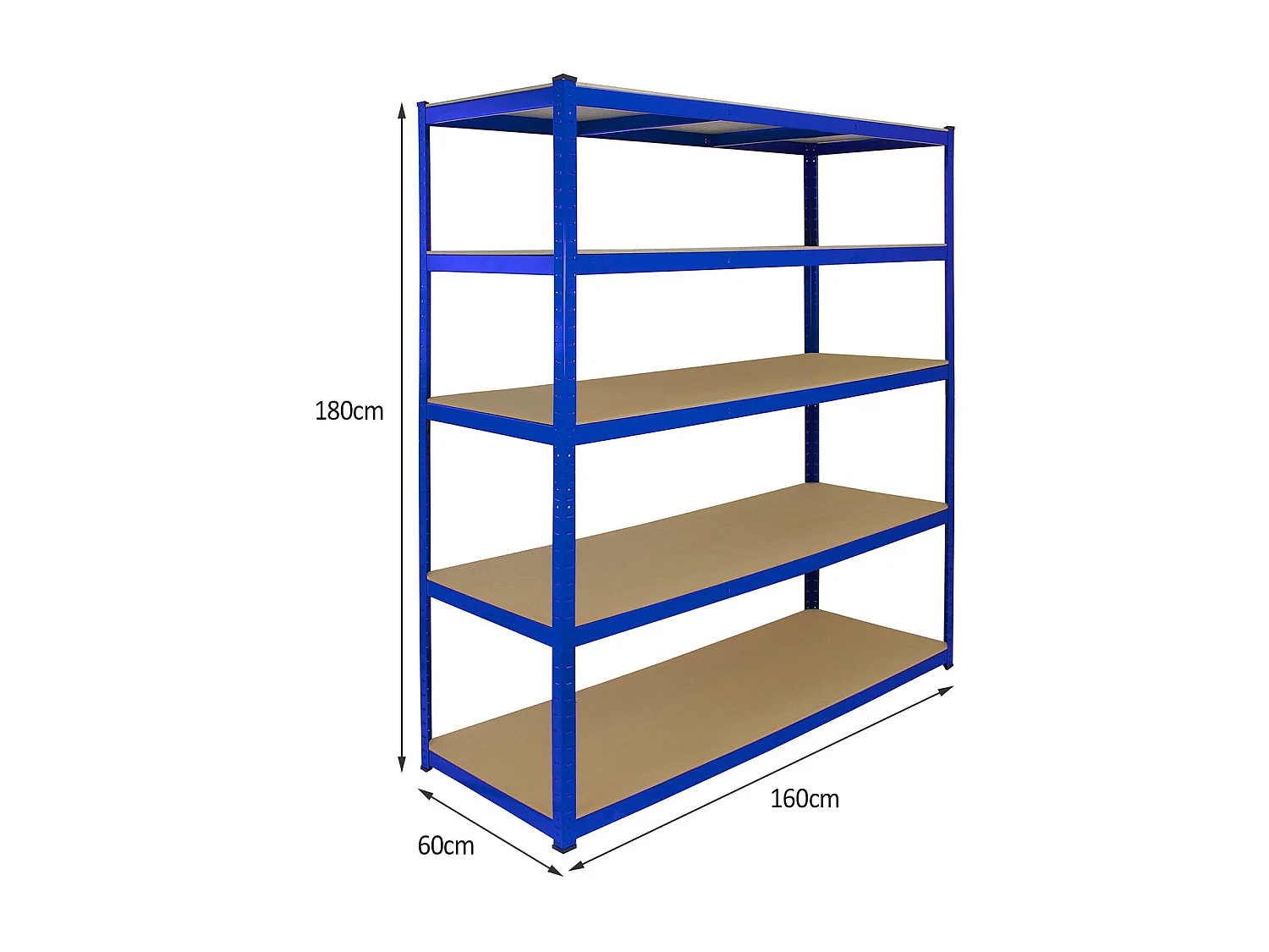 Scaffale T-Rax In Acciaio Senza Bulloni Blu 160cm