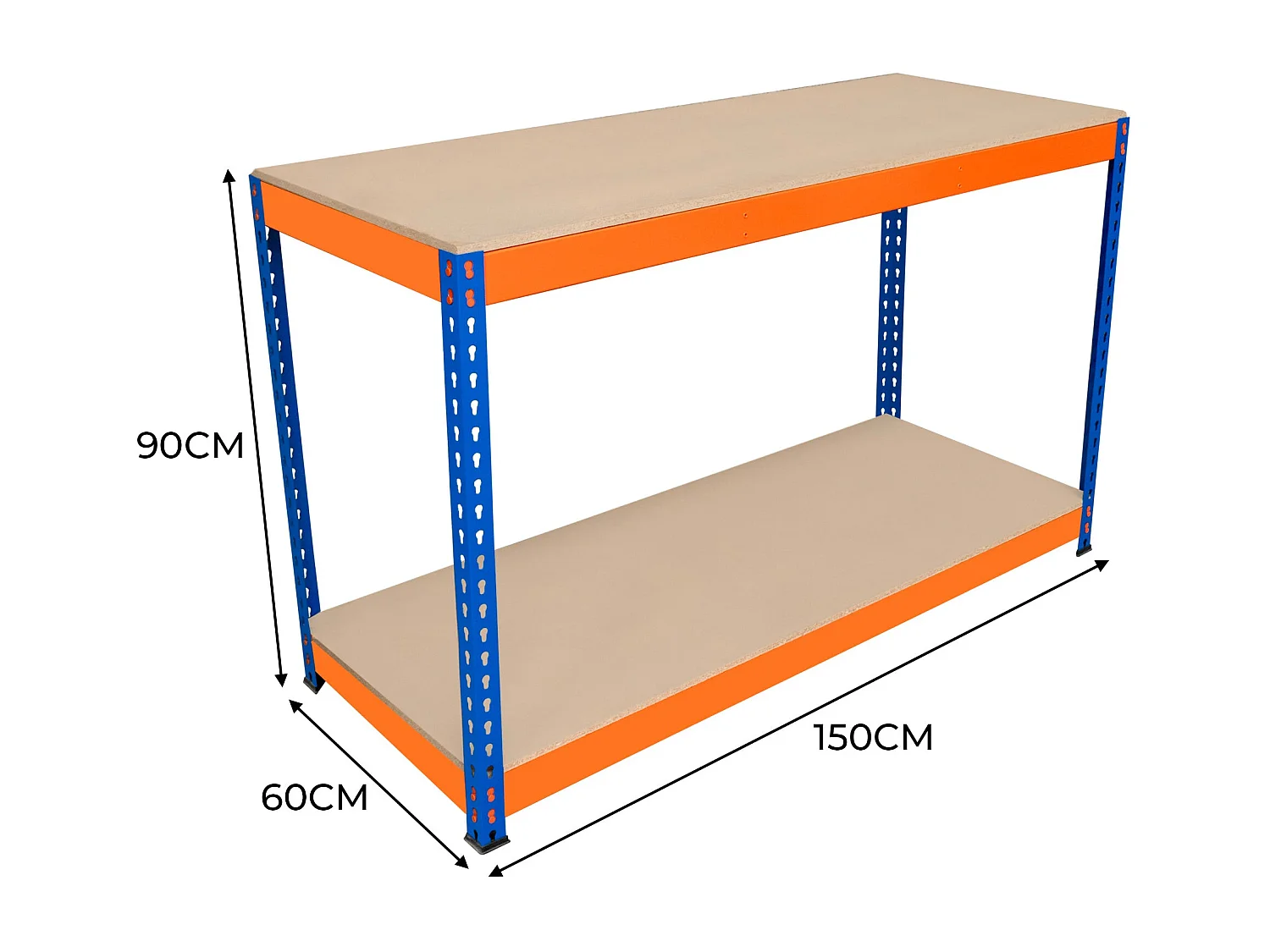 S-Rax 2-stufige Werkbank- 150cm x 60cm x 90cm