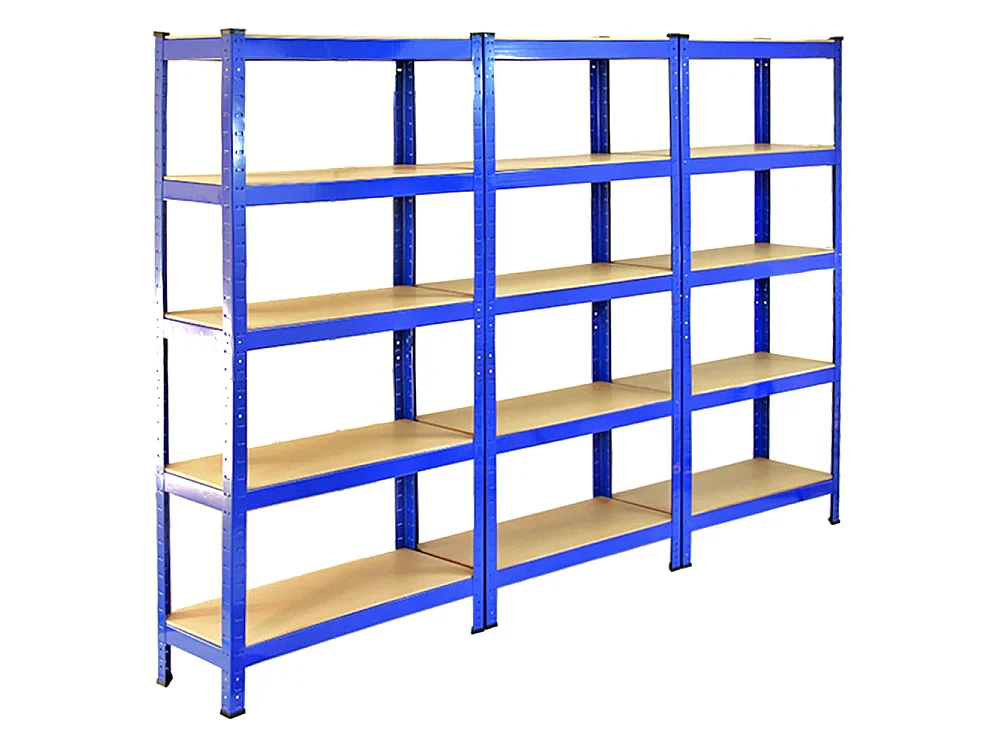 6 x Monster Racking T-Rax 75cm Lagerregal Blau mit Gratis Gummihammer