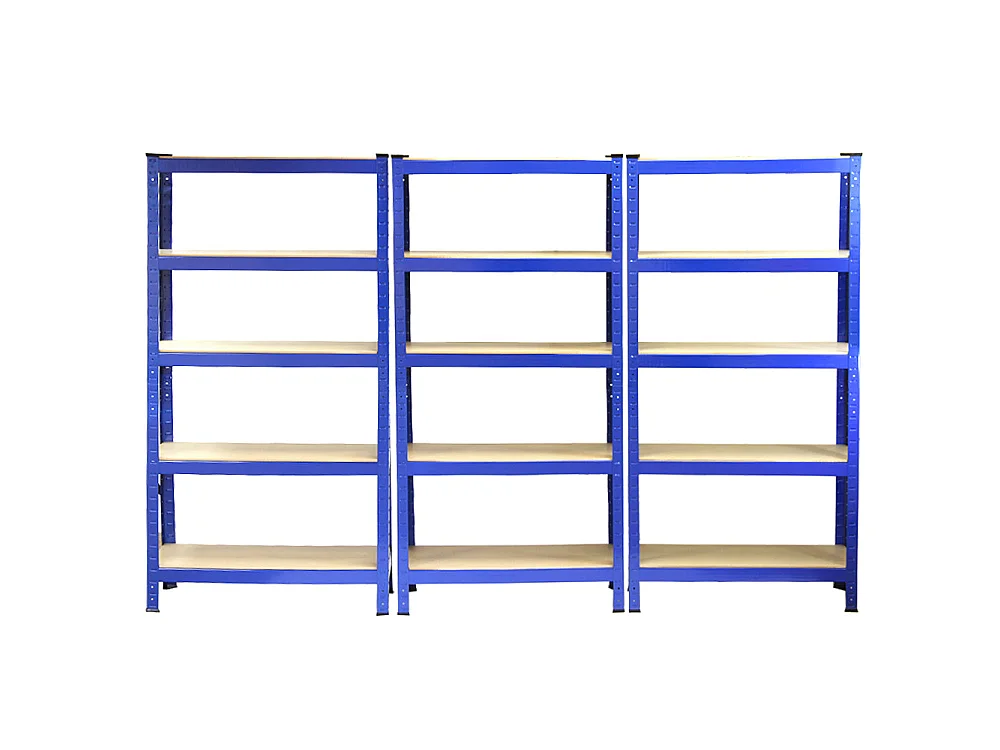 6 x Monster Racking T-Rax 75cm Lagerregal Blau mit Gratis Gummihammer