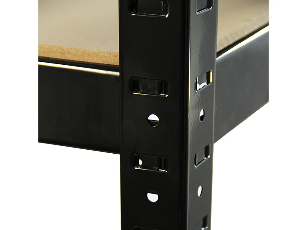 4 Scaffali T-Rax In Acciaio Senza Bulloni Neri 75cm