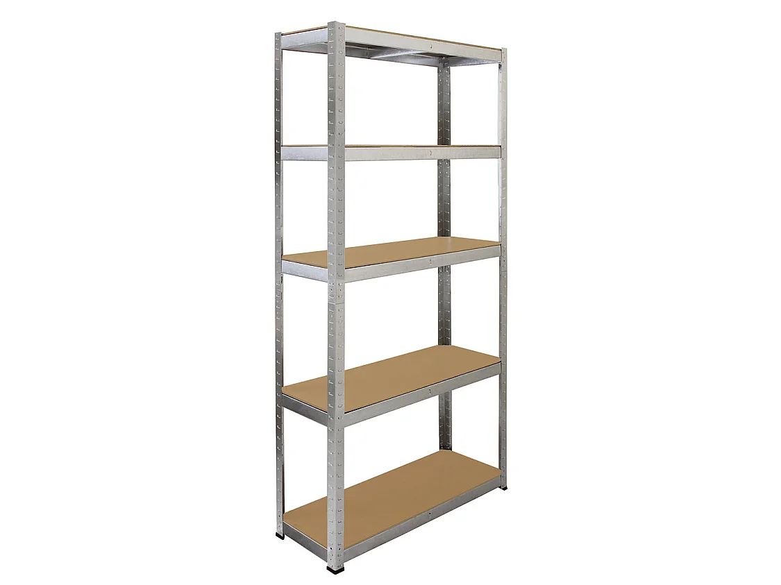 Lot de 4 Etagères de Rangement de 90cm 1 Etagère d'Angle Galwix Acier Galvanisé