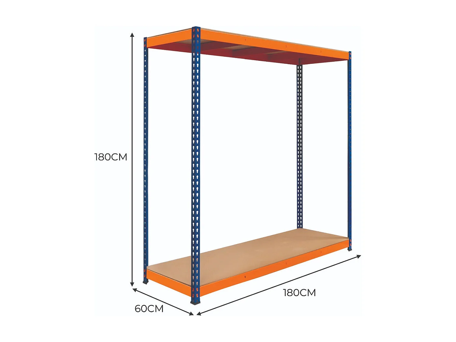 Scaffalatura a 2 Ripiani - S-Rax - 180 cm x 180 cm x 60 cm