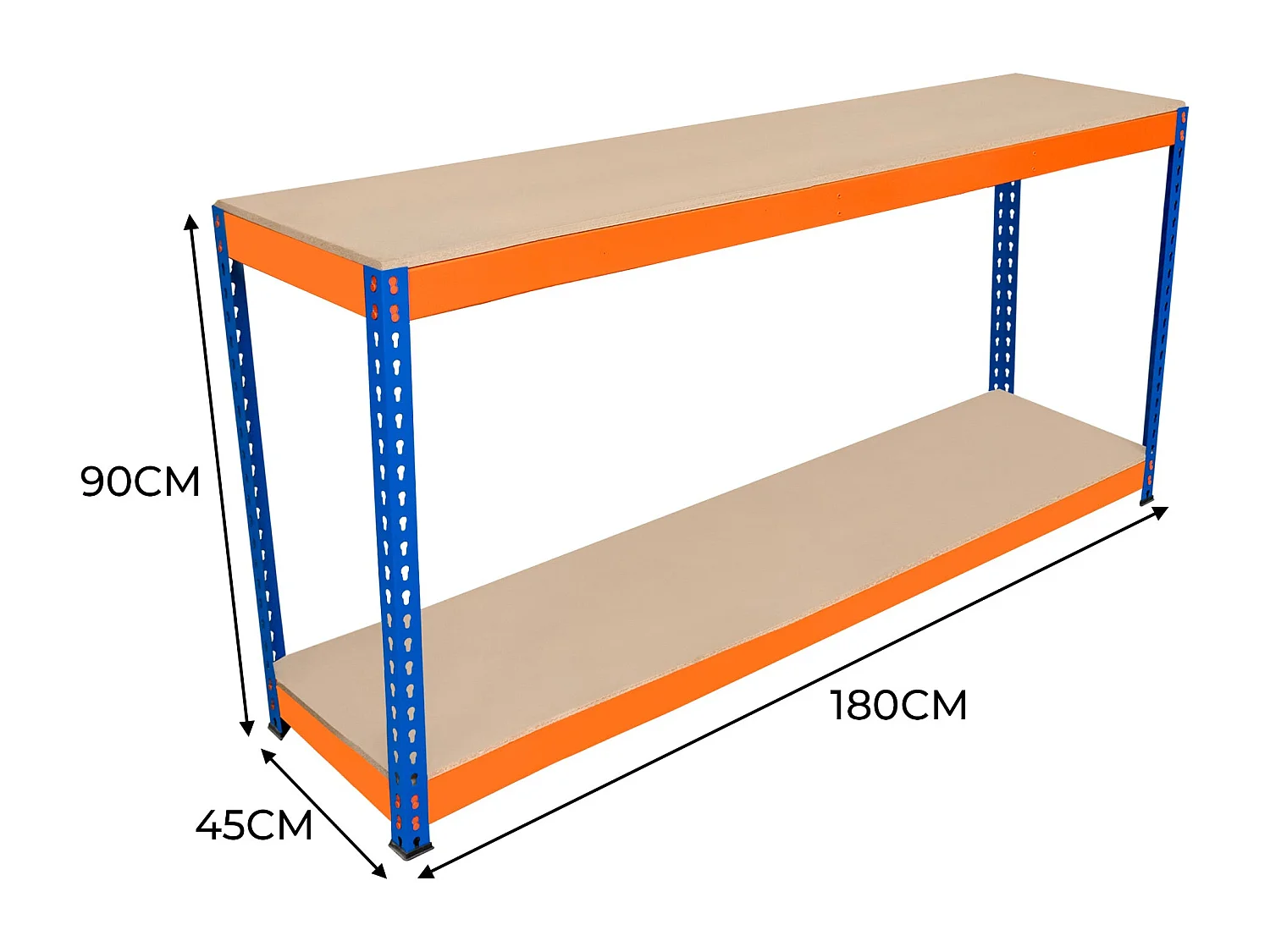 S-Rax 2-stufige Werkbank- 180cm x 45cm x 90cm