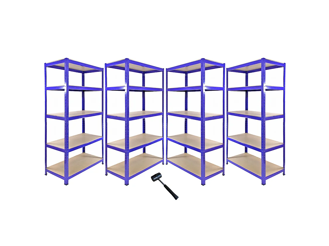 Monster Racking T-Rax Eckregal & 4x 90cm Lagerregal, Blau