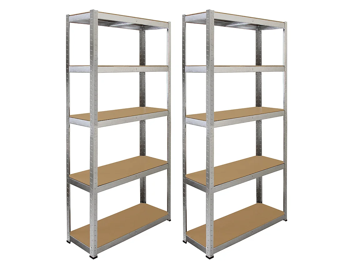 Lot de 2 Etagères de Rangement de 90cm & 1 Etagère d'Angle Galwix