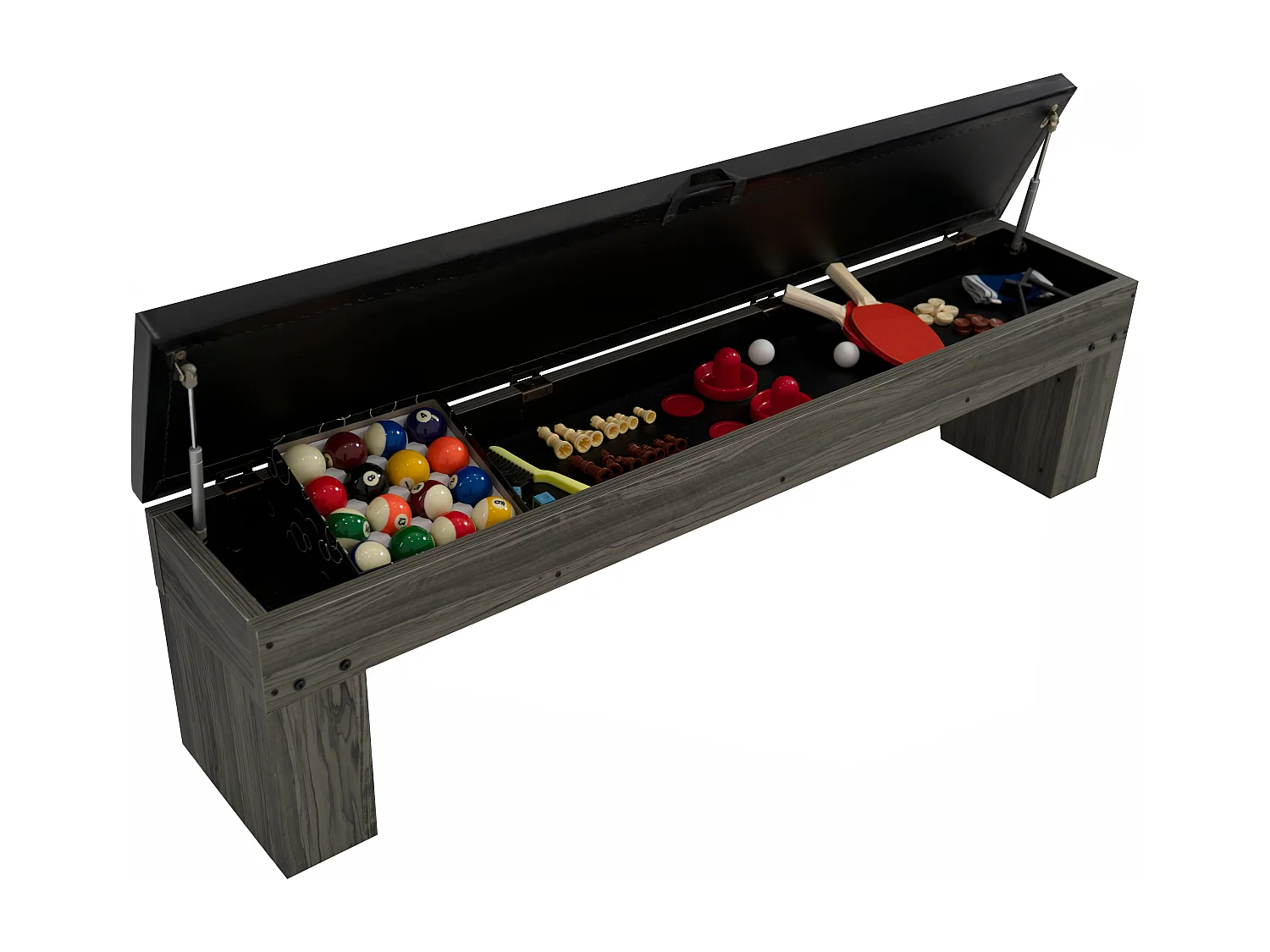 Mesa Multijuego 7 en 1 Billar Ping Pong Air Hockey Ajedrez con Accesorios