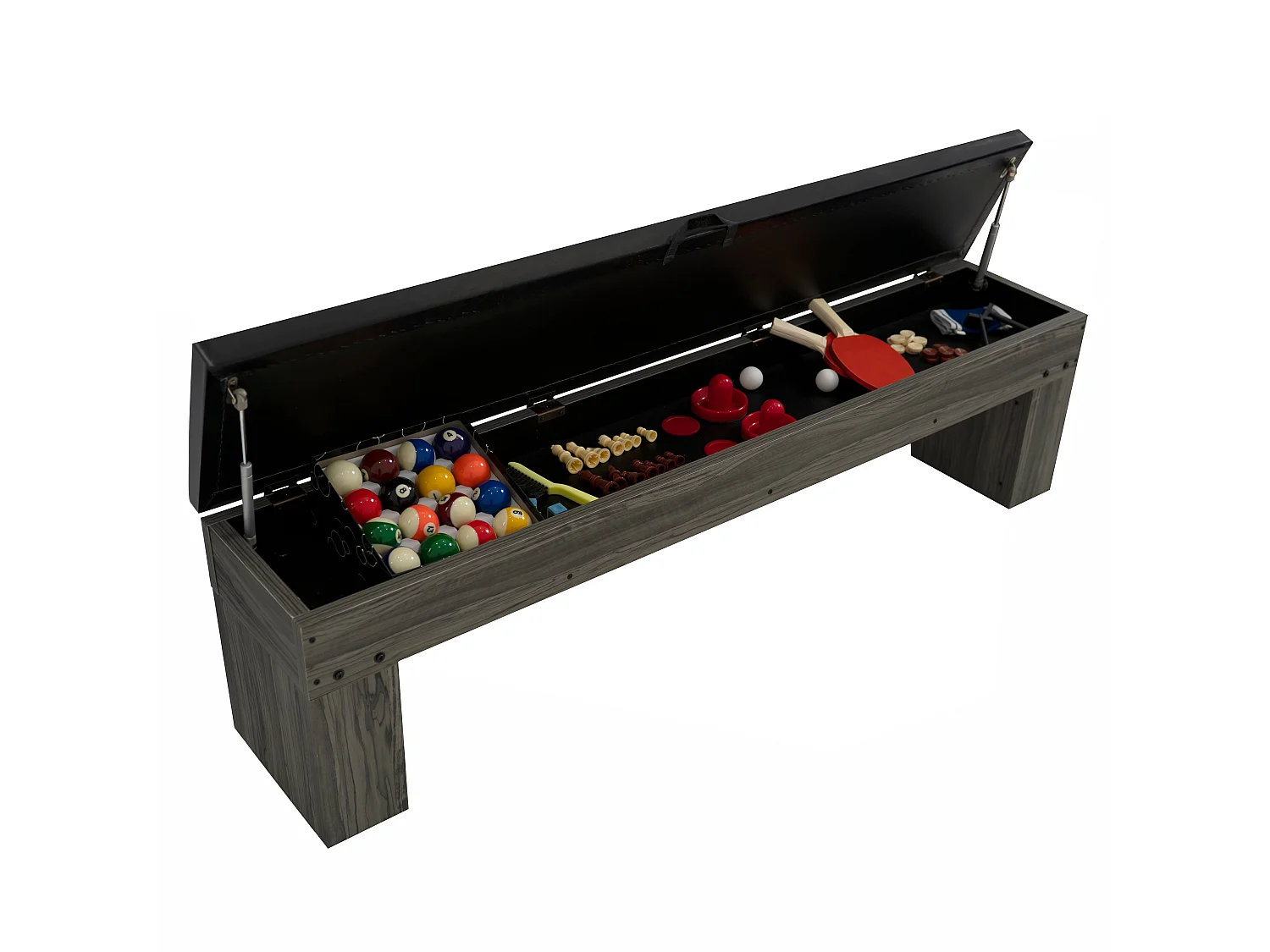 Mesa Multijuego 7 en 1 Billar Ping Pong Air Hockey Ajedrez con Accesorios