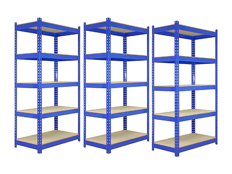 Scaffale da Garage ad Incastro Q-Rax - Blu - 120cm x 50cm - 3 Pezzi con Martello
