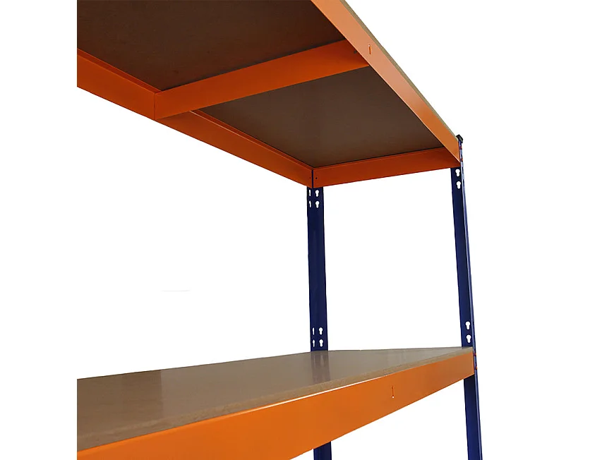 3 Scaffali S-Rax in Acciaio Senza Bulloni Blu e Arancione 150cm